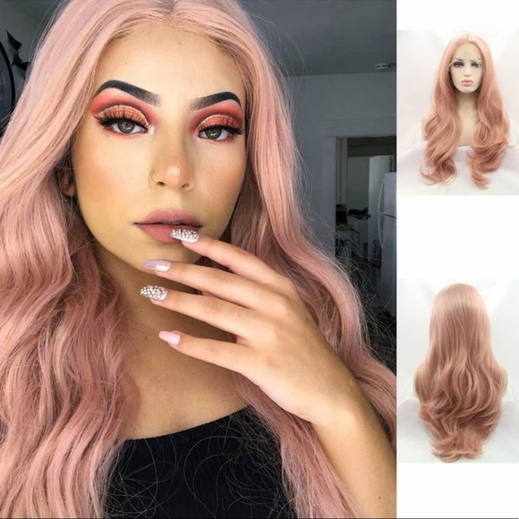 ♥️ 24” PINK GOLD BODY WAVY LACEFRONT FRONT WIG NWT